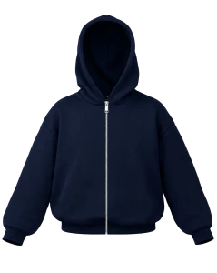 HELL ZIP HOODIE - blank front (navy blue)