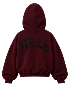 HELL LACE HOODIE - lining (burgundy)