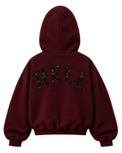 HELL LACE HOODIE - transparent (burgundy)