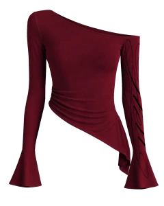 HELL ASYMMETRICAL BLOUSE (burgundy)